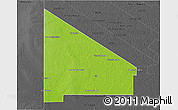 Physical 3D Map of 12 de Octubre, darken, desaturated