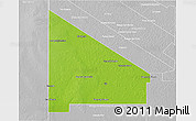 Physical 3D Map of 12 de Octubre, lighten, desaturated