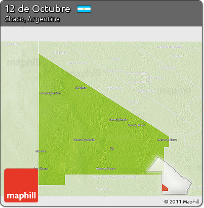 Physical 3D Map of 12 De Octubre, lighten