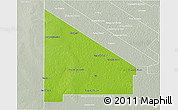 Physical 3D Map of 12 de Octubre, lighten, semi-desaturated