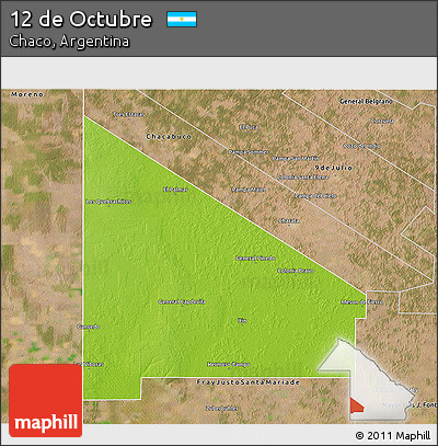 Physical 3D Map of 12 De Octubre, satellite outside