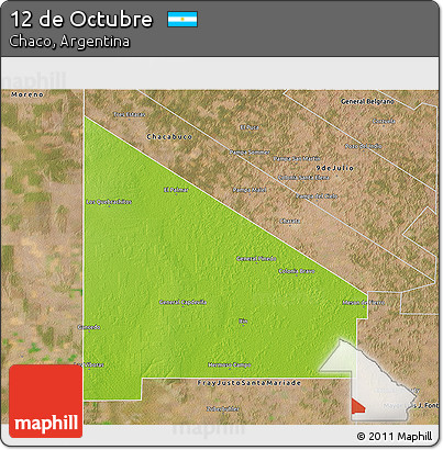 Physical 3D Map of 12 De Octubre, satellite outside
