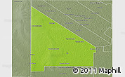 Physical 3D Map of 12 de Octubre, semi-desaturated