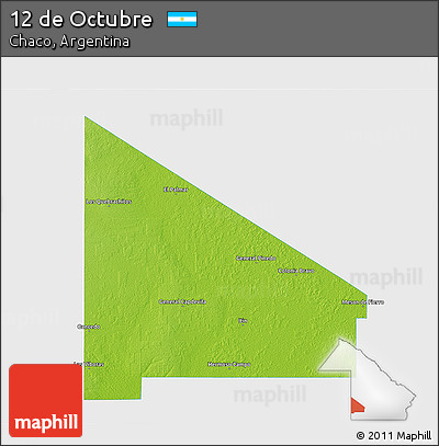 Physical 3D Map of 12 De Octubre, single color outside