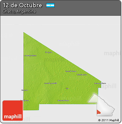Physical 3D Map of 12 De Octubre, single color outside