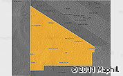 Political 3D Map of 12 de Octubre, darken, desaturated