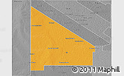 Political 3D Map of 12 de Octubre, desaturated