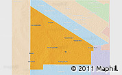Political 3D Map of 12 de Octubre, lighten