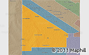 Political 3D Map of 12 de Octubre, semi-desaturated