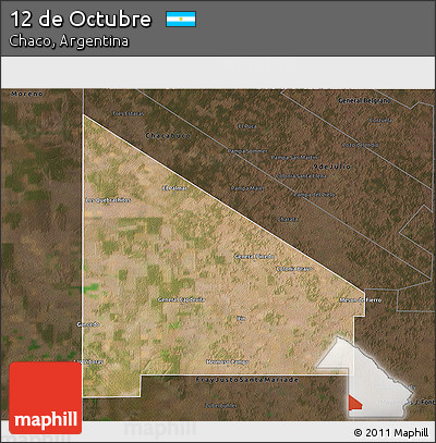 Satellite 3D Map of 12 De Octubre, darken