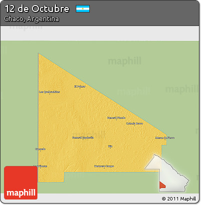 Savanna Style 3D Map of 12 De Octubre, single color outside