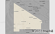 Shaded Relief 3D Map of 12 de Octubre, darken, desaturated