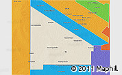 Shaded Relief 3D Map of 12 de Octubre, political outside