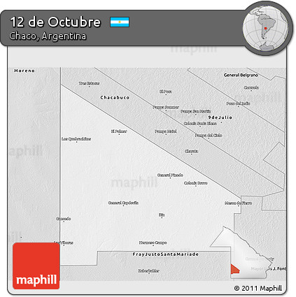 Silver Style 3D Map of 12 De Octubre