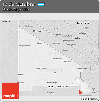 Silver Style 3D Map of 12 De Octubre