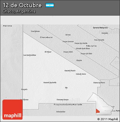 Silver Style 3D Map of 12 De Octubre