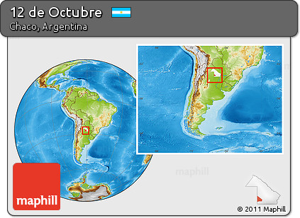 Physical Location Map of 12 De Octubre, highlighted parent region, within the entire country