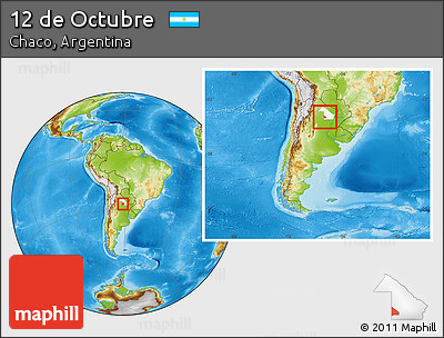 Physical Location Map of 12 De Octubre, highlighted parent region, within the entire country