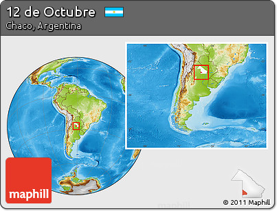 Physical Location Map of 12 De Octubre, highlighted parent region, within the entire country
