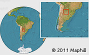 Satellite Location Map of 12 de Octubre, within the entire country