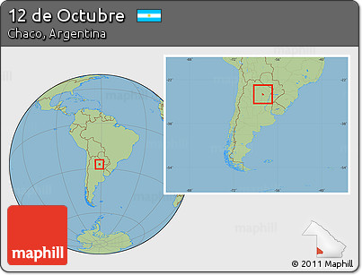 Savanna Style Location Map of 12 De Octubre, within the entire country