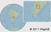 Savanna Style Location Map of 12 de Octubre, within the entire country, hill shading