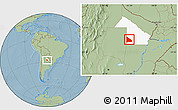 Savanna Style Location Map of 12 de Octubre, highlighted parent region, hill shading