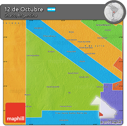 Physical Map of 12 De Octubre, political outside