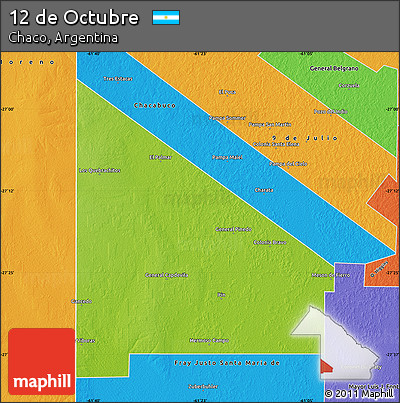 Physical Map of 12 De Octubre, political outside