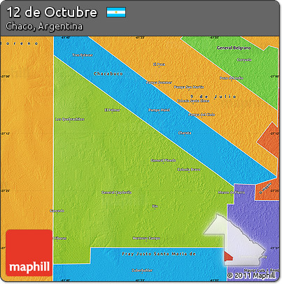 Physical Map of 12 De Octubre, political outside