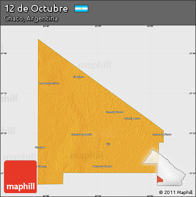 Political Map of 12 De Octubre, single color outside