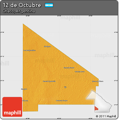 Political Map of 12 De Octubre, single color outside