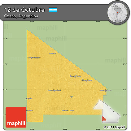 Savanna Style Map of 12 De Octubre, single color outside
