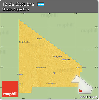 Savanna Style Map of 12 De Octubre, single color outside