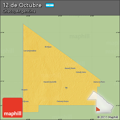 Savanna Style Map of 12 De Octubre, single color outside