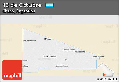 Classic Style Panoramic Map of 12 De Octubre, single color outside