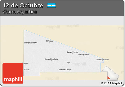Classic Style Panoramic Map of 12 De Octubre, single color outside