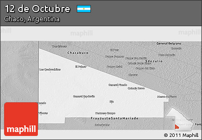 Gray Panoramic Map of 12 De Octubre