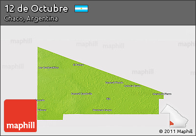 Physical Panoramic Map of 12 De Octubre, cropped outside