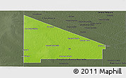 Physical Panoramic Map of 12 de Octubre, darken, semi-desaturated