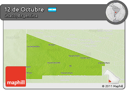 Physical Panoramic Map of 12 De Octubre, lighten