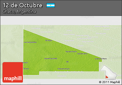 Physical Panoramic Map of 12 De Octubre, lighten
