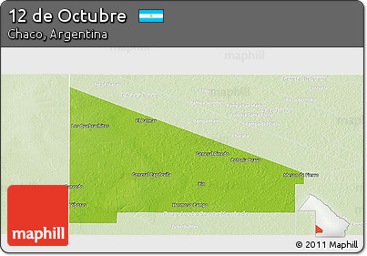 Physical Panoramic Map of 12 De Octubre, lighten