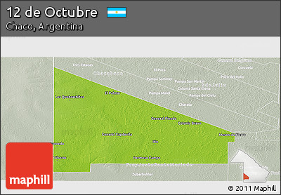 Physical Panoramic Map of 12 De Octubre, lighten, semi-desaturated