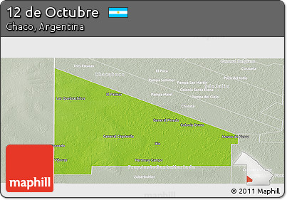 Physical Panoramic Map of 12 De Octubre, lighten, semi-desaturated