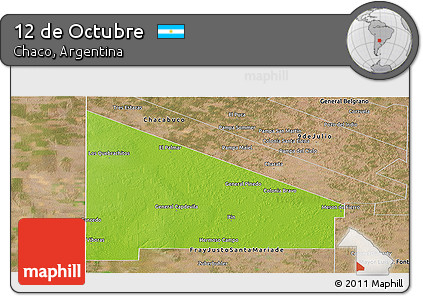 Physical Panoramic Map of 12 De Octubre, satellite outside