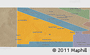 Political Panoramic Map of 12 de Octubre, semi-desaturated