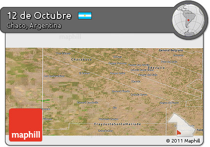 Satellite Panoramic Map of 12 De Octubre