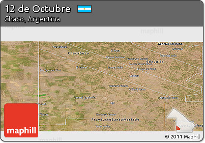 Satellite Panoramic Map of 12 De Octubre