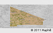 Satellite Panoramic Map of 12 de Octubre, lighten, desaturated
